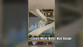 Modern Stainless Steel Mesh Water Wall Installation