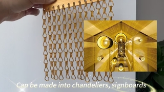 Yellow Metal Double Hook Curtain Actual Footage