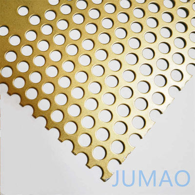 Stainless Steel Facade Perforated Metal Screen Matt Golden