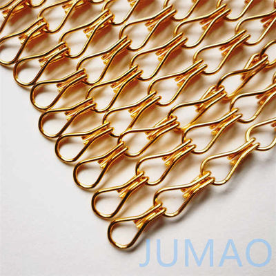 Golden Aluminum Chain Mesh Curtains Chain Link Door Fly Curtain