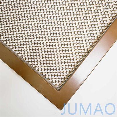 Custom Mesh Screen Divider Architectural Woven Metal Mesh Champagne Gold