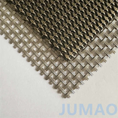 Bronzed Architectural Mesh with Crimped Weaving in Vibrant Hues