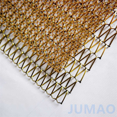 Spiral Copper Aluminum Metal Mesh Curtain Texture For Commercial Spaces