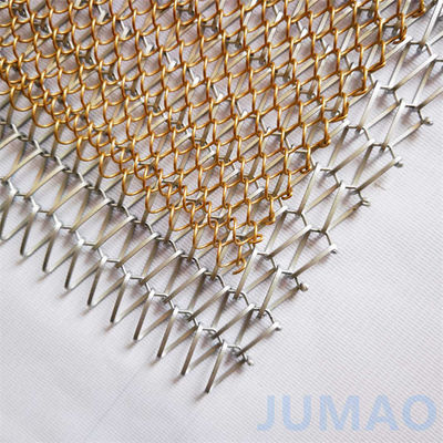 Stylish Texture Metal Mesh Curtains Coil Space Dividers For Club Hotels