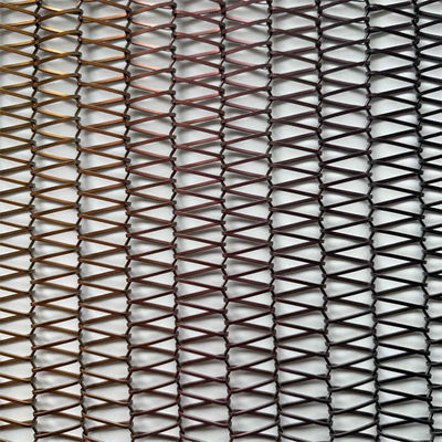 Coil Technology Metal Mesh Curtains Customized Brass Materials