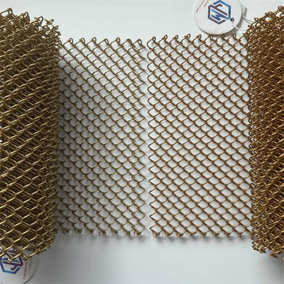 Long Lasting Shiny Green Metal Mesh Curtains With Galvanized Finish Type
