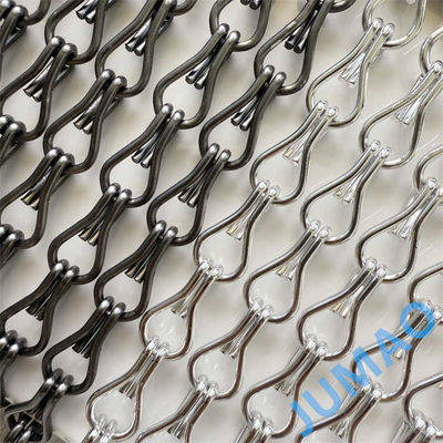Chain Size 12mm*24mm Metal Chain Link Curtains Designed For Industrial Construction