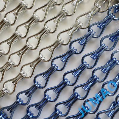 Space Divider Metal Chain Link Curtains Fly Screen Curved Andulated