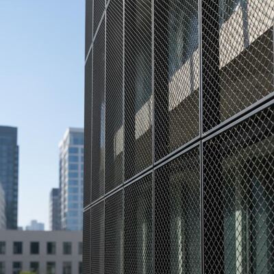 Black Mesh Cladding Panels Wire screen Architectural Construction Facades