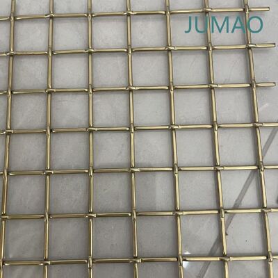 Antique Brass Architectural Mesh Featuring Woven And Crimped Technique Offering Suitable for Facades Interiors and Partitions
