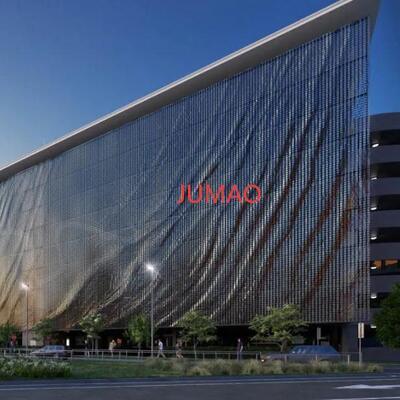 Kinetic Wind Facade Metal  Architectural Mesh Wind Moving Curtain Wall Facade