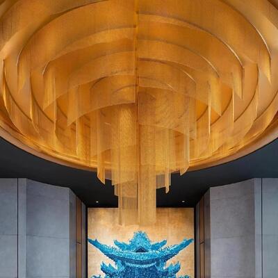 Spiral Metal Mesh Decorative Architectural Mesh Privacy Partition Ceiling