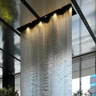 Woven Stainless Steel Mesh Stainless Steel Water Curtain Waterscape Sculpture