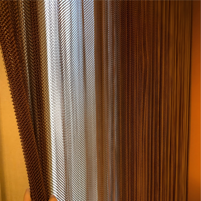 Sliding Track Metal Mesh Curtain With Custom Color For Interior Divider And Waterfall Water Curtain
