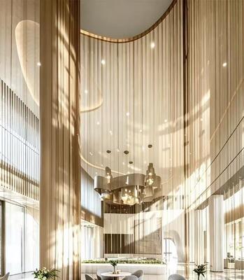 Slidable Corrosion Resistant Aluminum Metal Mesh Curtains with Customizable Mesh Density for Interior Partitions