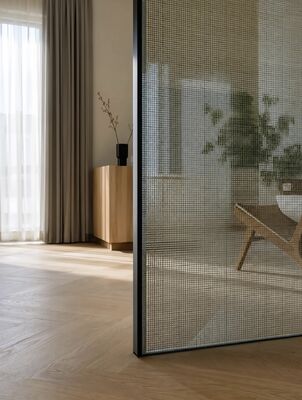 High Light Transmittance Laminated Glass Metal Mesh For Interior Space Partition